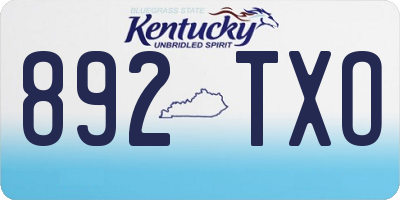 KY license plate 892TXO