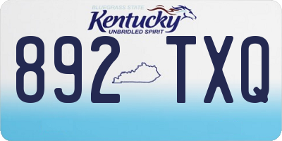 KY license plate 892TXQ