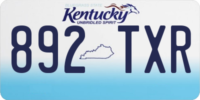 KY license plate 892TXR