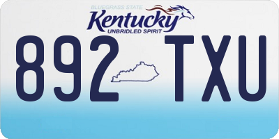 KY license plate 892TXU