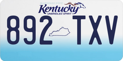KY license plate 892TXV