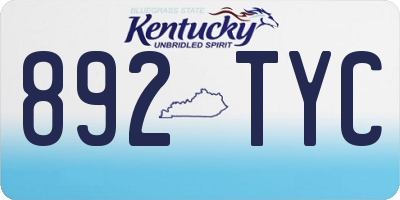 KY license plate 892TYC