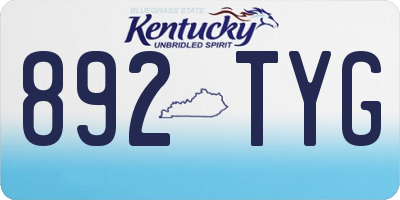 KY license plate 892TYG