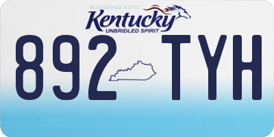KY license plate 892TYH