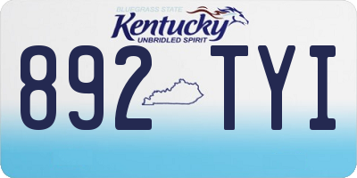 KY license plate 892TYI