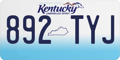 KY license plate 892TYJ