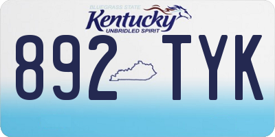 KY license plate 892TYK