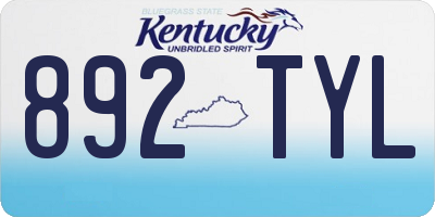 KY license plate 892TYL