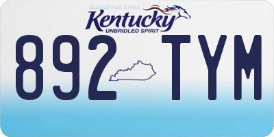 KY license plate 892TYM