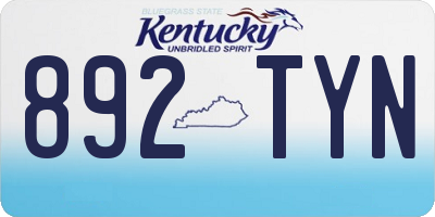 KY license plate 892TYN