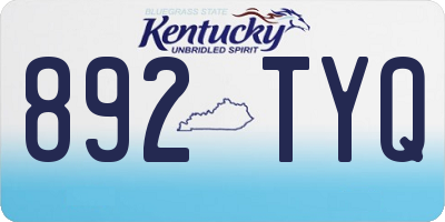 KY license plate 892TYQ