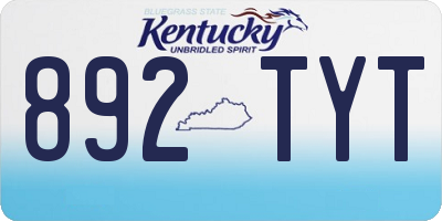 KY license plate 892TYT