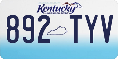 KY license plate 892TYV