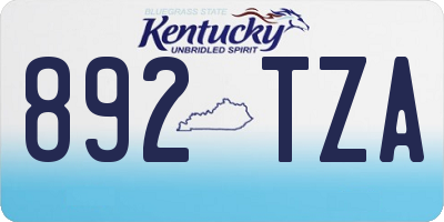 KY license plate 892TZA