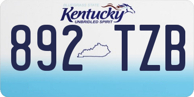 KY license plate 892TZB