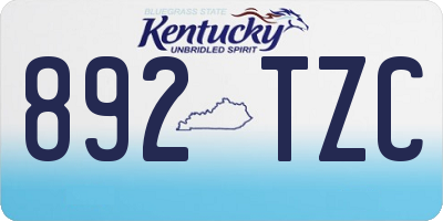 KY license plate 892TZC