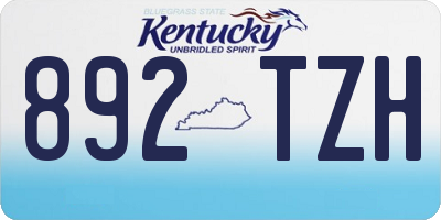 KY license plate 892TZH