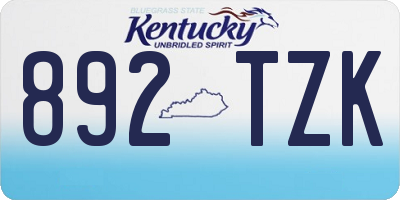 KY license plate 892TZK