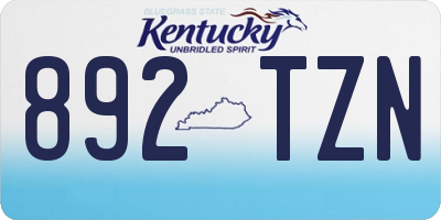 KY license plate 892TZN