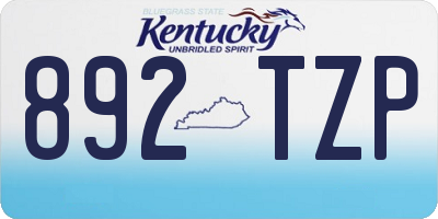 KY license plate 892TZP
