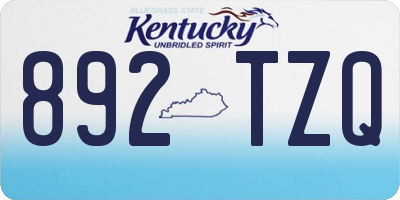 KY license plate 892TZQ