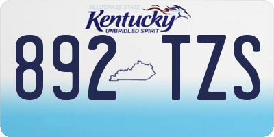 KY license plate 892TZS