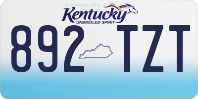 KY license plate 892TZT