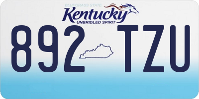 KY license plate 892TZU