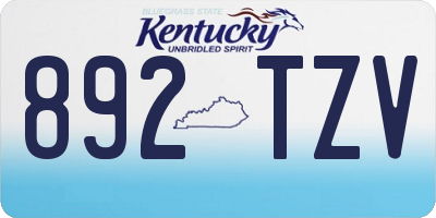 KY license plate 892TZV
