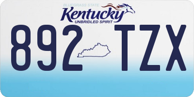 KY license plate 892TZX