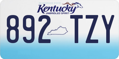 KY license plate 892TZY