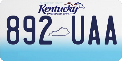 KY license plate 892UAA