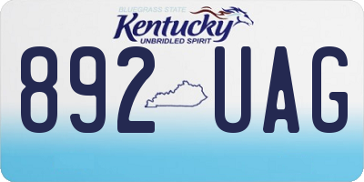 KY license plate 892UAG