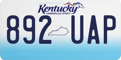 KY license plate 892UAP