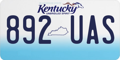 KY license plate 892UAS