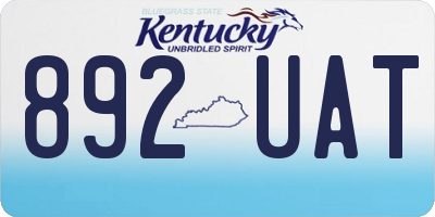 KY license plate 892UAT