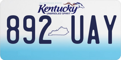 KY license plate 892UAY