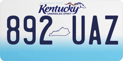 KY license plate 892UAZ