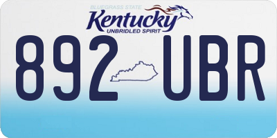 KY license plate 892UBR