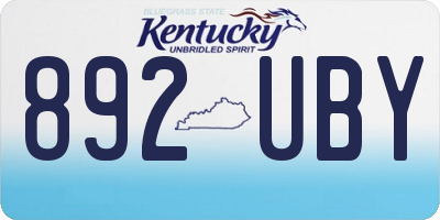 KY license plate 892UBY