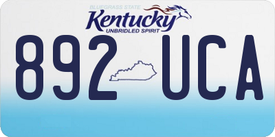 KY license plate 892UCA