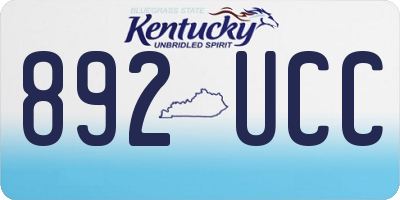 KY license plate 892UCC