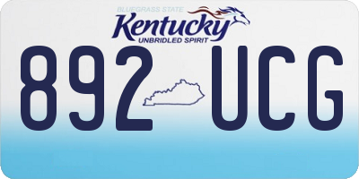 KY license plate 892UCG