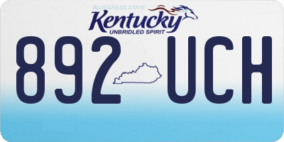 KY license plate 892UCH
