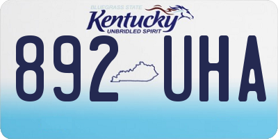 KY license plate 892UHA