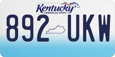 KY license plate 892UKW