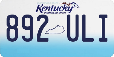 KY license plate 892ULI
