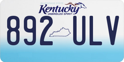 KY license plate 892ULV