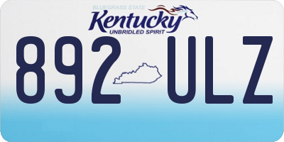 KY license plate 892ULZ