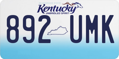 KY license plate 892UMK